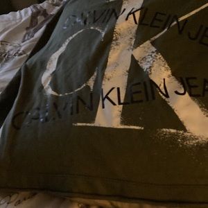 CK crop sweat shirt size L army green